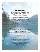 flyer for Sweetwater greywater workshop in Nov 2013