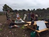 Students gathering for class