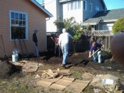 creating the undulating paths for the rainwater to flow.