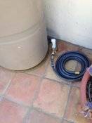 hose bib so tank water can be used for veggie garden